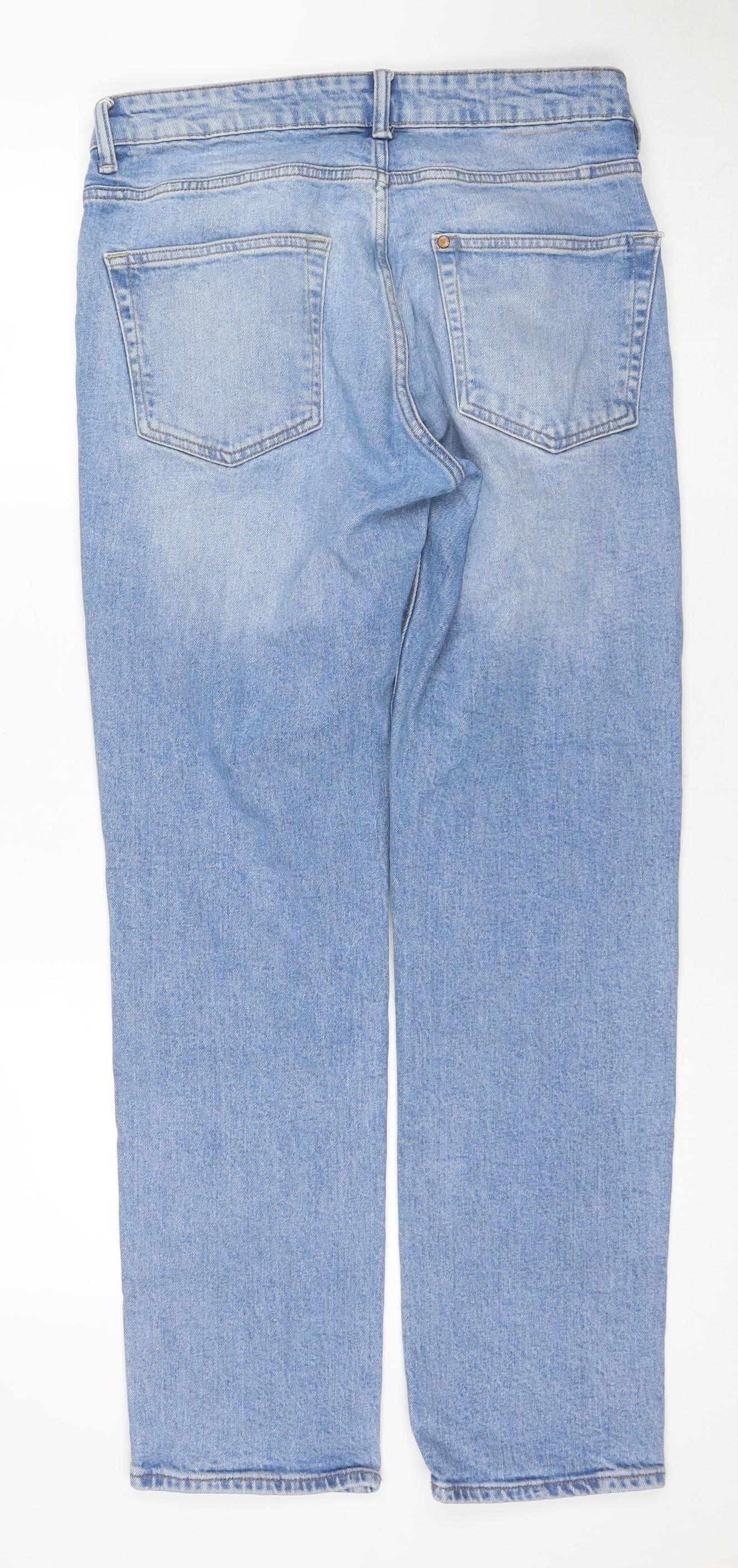 H&M Men's Blue Slim Straight Jeans, Size 8, Light Wash