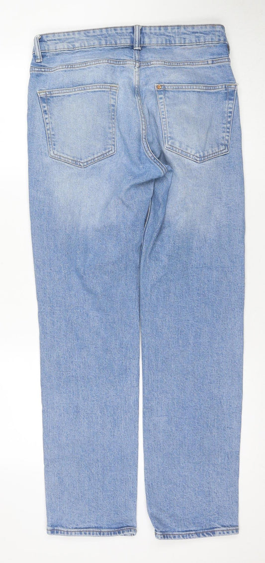 H&M Men's Blue Slim Straight Jeans, Size 8, Light Wash