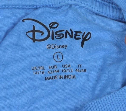 Disney Blue Graphic Print Cotton Nightshirt L Women
