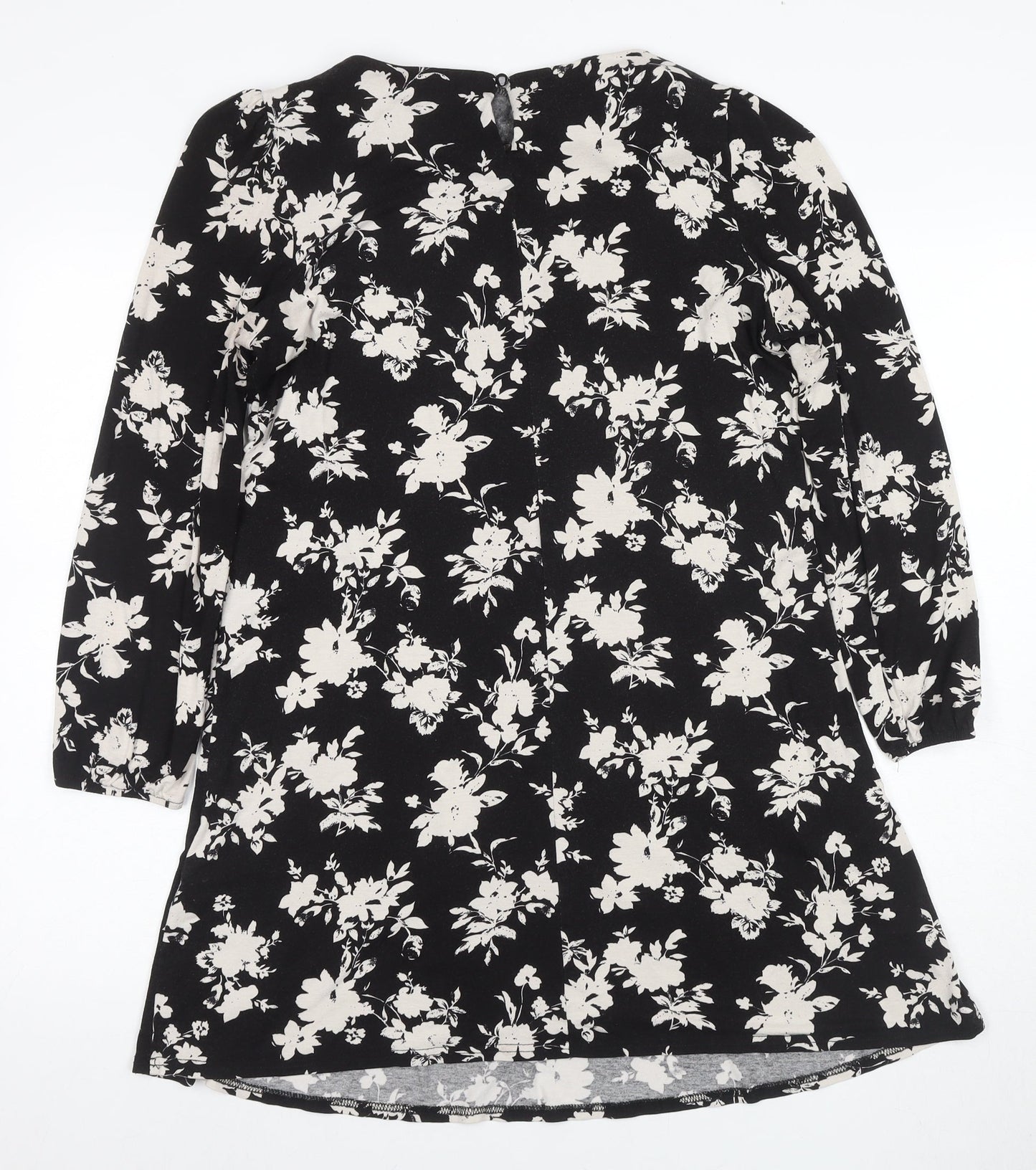 Wallis Petites Black Floral Shift Dress Size 14