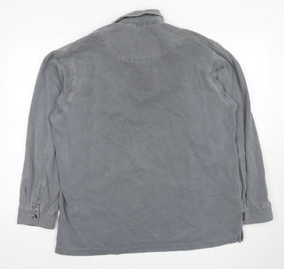 Sangan Men's Grey Long Sleeve Polo L