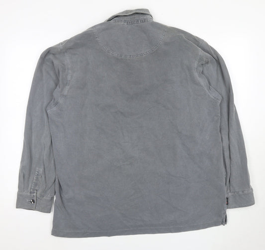 Sangan Men's Grey Long Sleeve Polo L