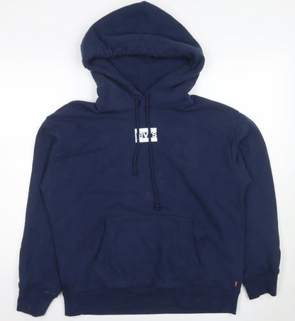 Mens UK Size M Levi's Blue Pullover Hoodie