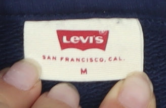 Mens UK Size M Levi's Blue Pullover Hoodie