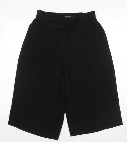 Womens UK Size 10 Zara Relaxed Fit Paperbag Black Trousers