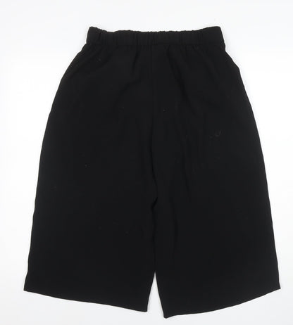 Womens UK Size 10 Zara Relaxed Fit Paperbag Black Trousers