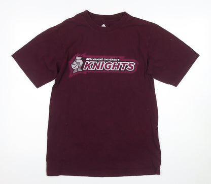 Unisex Adults UK Size M adidas Burgundy Basic T-Shirt