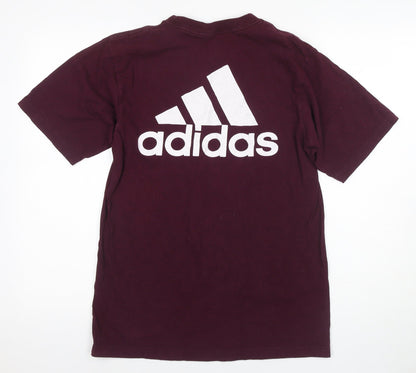 Unisex Adults UK Size M adidas Burgundy Basic T-Shirt