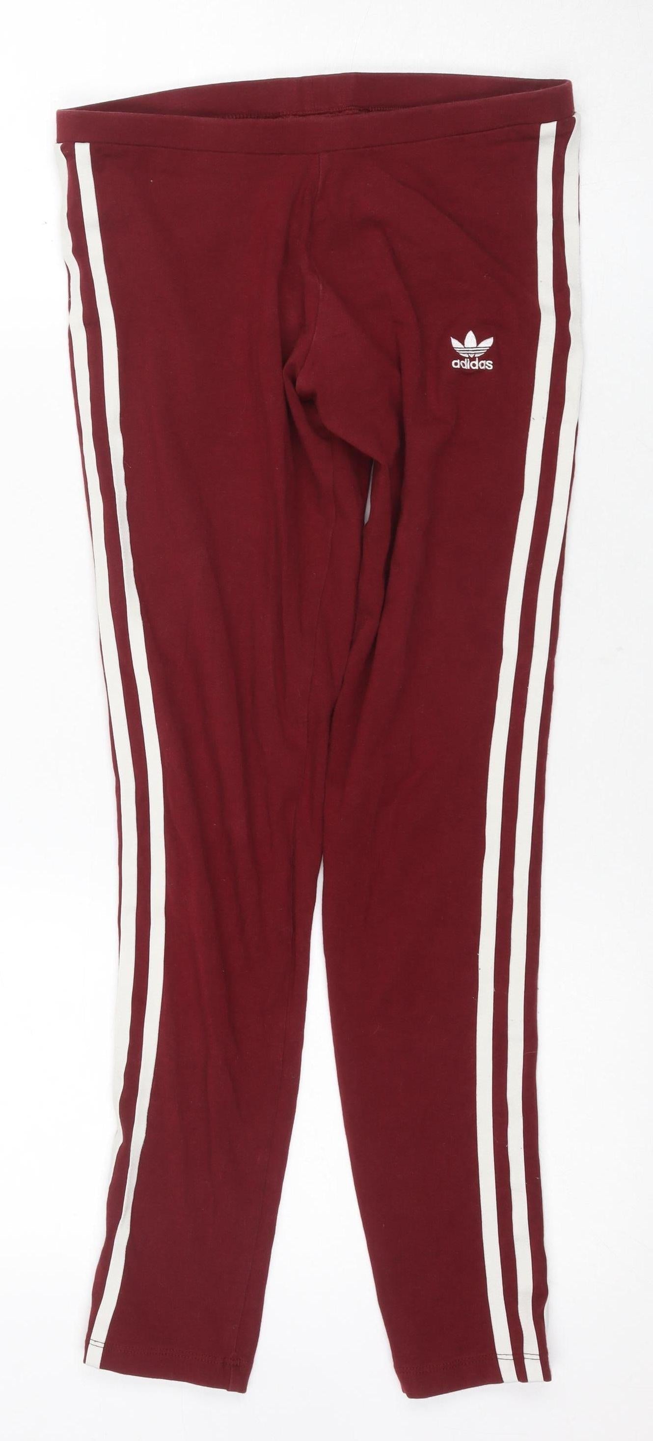 Womens UK Size 8 adidas  Ankle Red Leggings