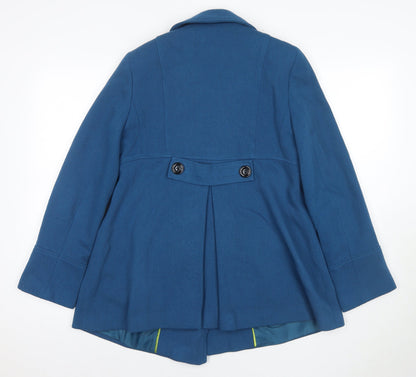 John Rocha Women's Blue Wool Pea Coat Size 12
