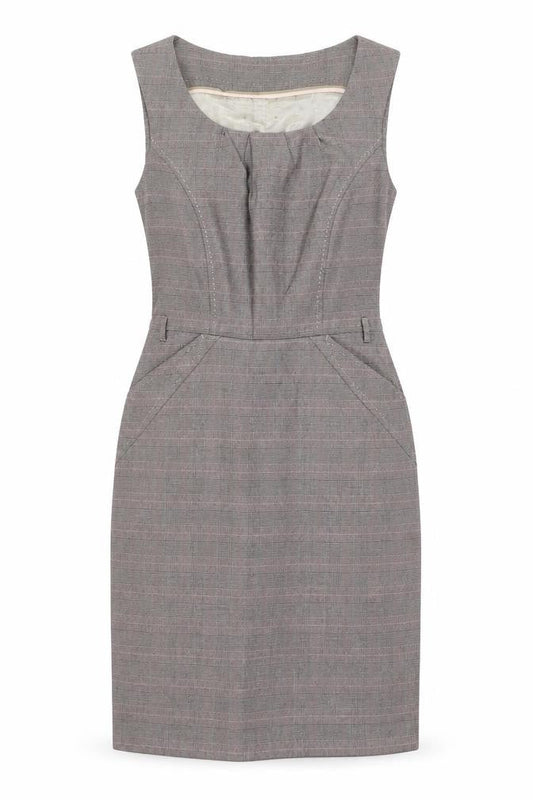 Next Women's Brown Check Sheath Dress Size 8