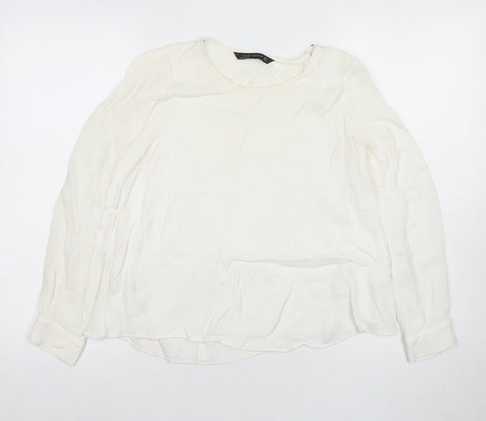 Womens UK Size S Zara White Basic Blouse
