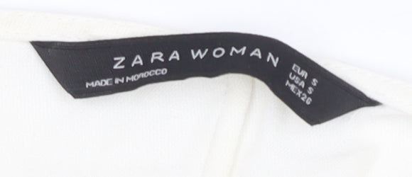 Womens UK Size S Zara White Basic Blouse