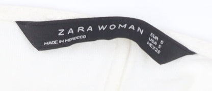 Womens UK Size S Zara White Basic Blouse