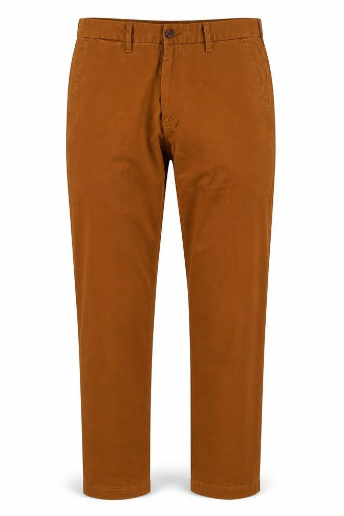 Mens UK Size 34 Lands' End Slim Fit Chino Brown Trousers