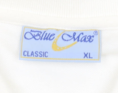 Blue Max Unisex White Polo Shirt XL Classic