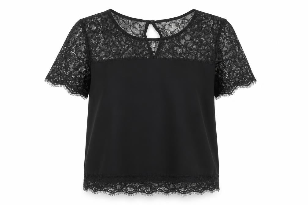 Womens UK Size 8 Lipsy Black Basic Blouse