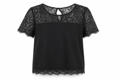 Womens UK Size 8 Lipsy Black Basic Blouse