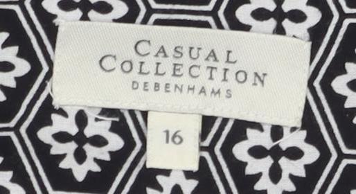 Debenhams Women's Black A-Line Paisley Skirt Size 16