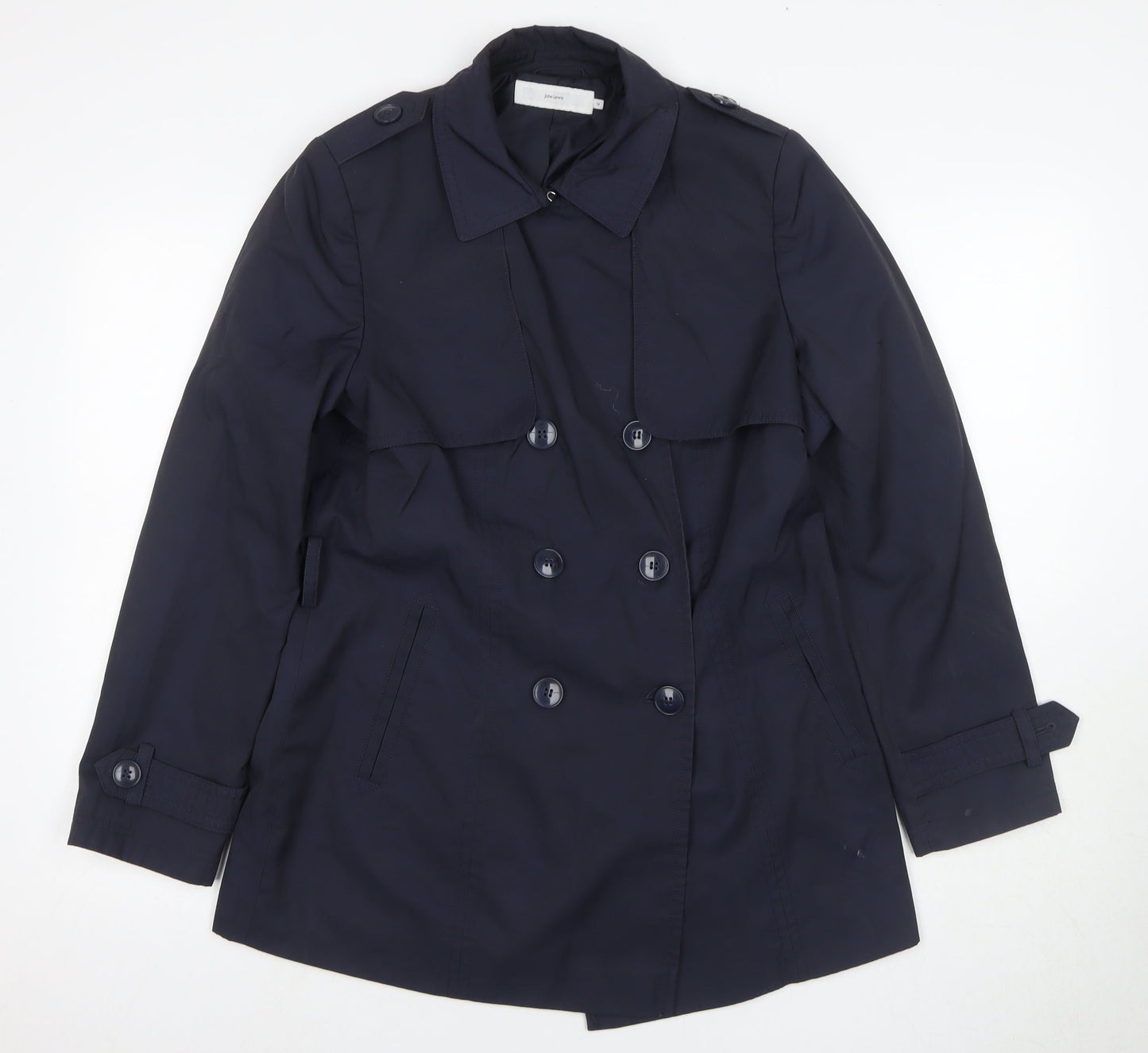 John Lewis Women's Blue Trench Coat Size 14