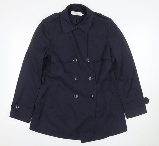 John Lewis Women's Blue Trench Coat Size 14