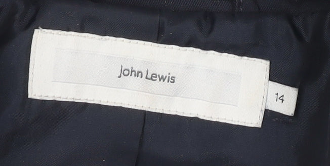 John Lewis Women's Blue Trench Coat Size 14