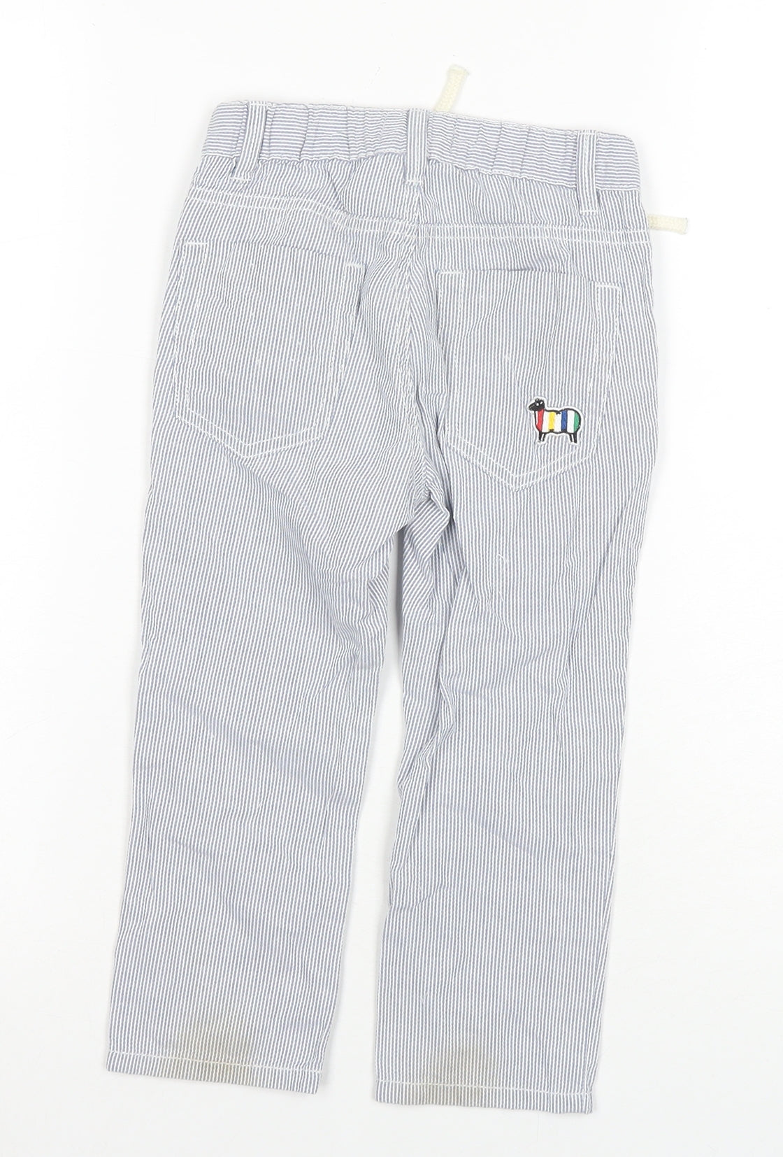 Benetton Boys White Striped Chino Trousers 2XS
