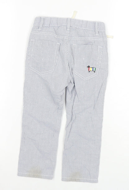 Benetton Boys White Striped Chino Trousers 2XS