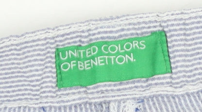Benetton Boys White Striped Chino Trousers 2XS