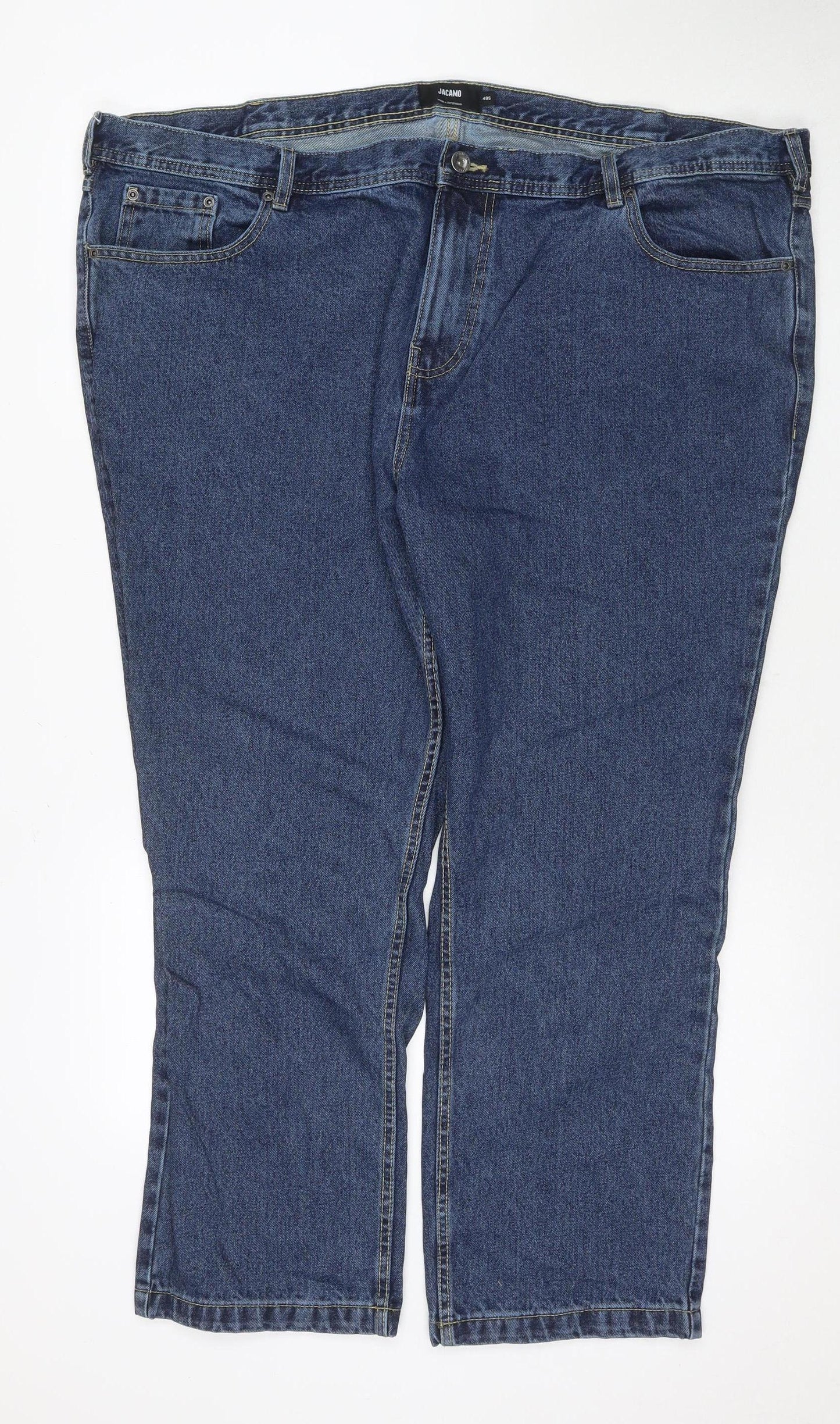 Jacamo Men's Blue Straight Jeans, Size 48, Regular Fit