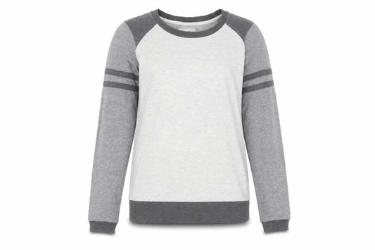 Front view of Champion unisex grey colourblock sweatshirt s