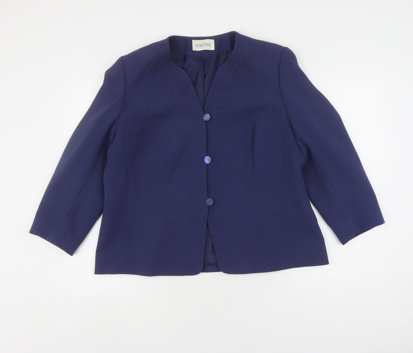 Eastex Women's Blue Suit Jacket, Size 16, Classic Style
