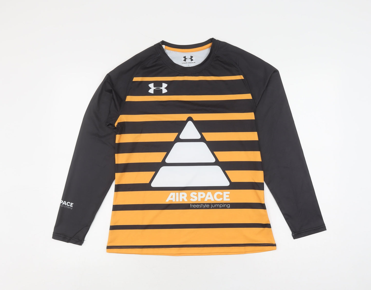 Under Armour Boys Black Striped Jersey T-Shirt 10-11 Years