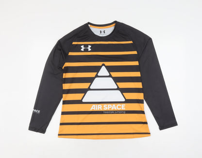 Under Armour Boys Black Striped Jersey T-Shirt 10-11 Years