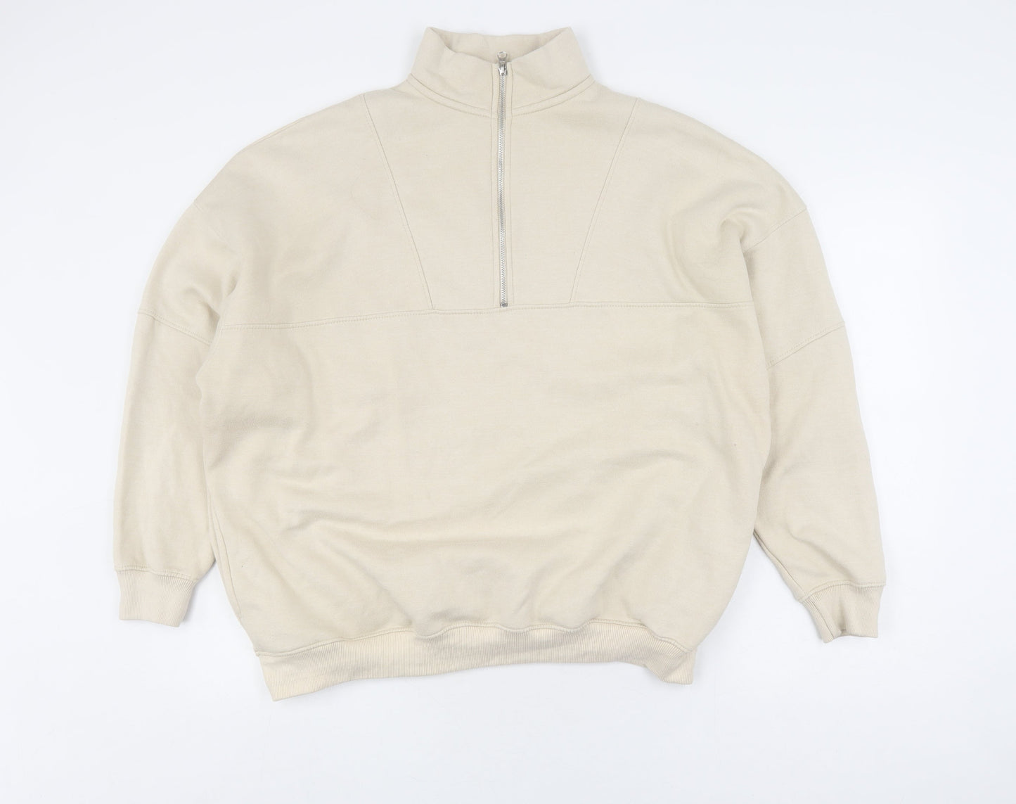 Boohoo Women's Beige Pullover Sweatshirt Medium