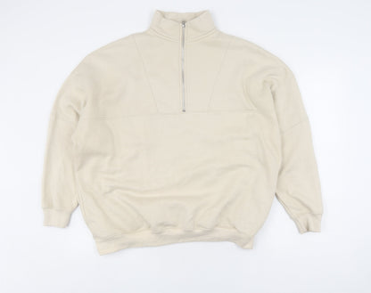 Boohoo Women's Beige Pullover Sweatshirt Medium