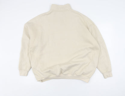 Boohoo Women's Beige Pullover Sweatshirt Medium