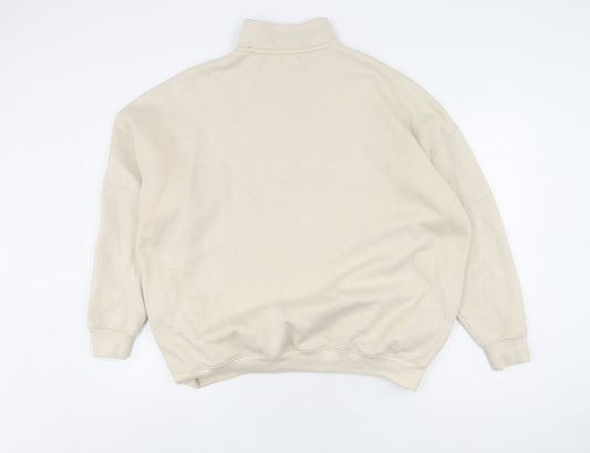 Boohoo Women's Beige Pullover Sweatshirt Medium