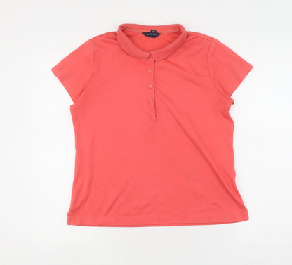 Lands' End Women's Red Polo Shirt - Petite M