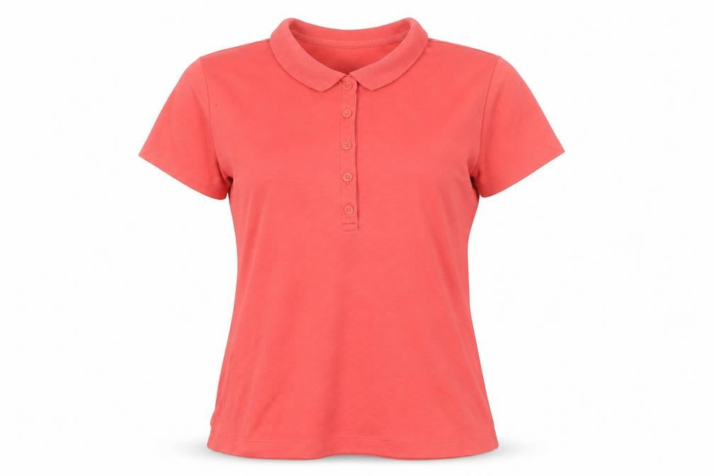 Womens UK Size M Lands' End Red Basic Polo
