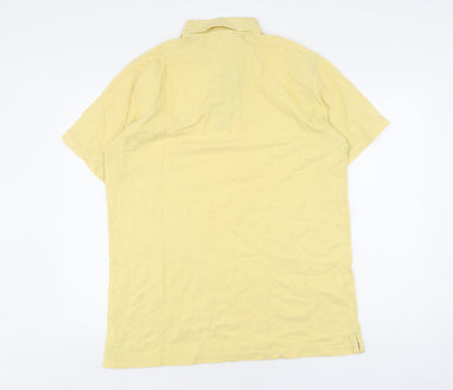 Cotton Traders Men's Yellow Polo Shirt L, Short Sleeve