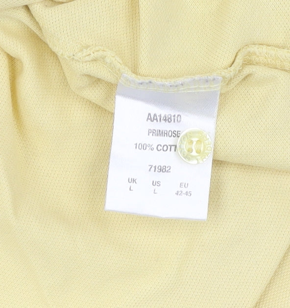 Cotton Traders Men's Yellow Polo Shirt L, Short Sleeve