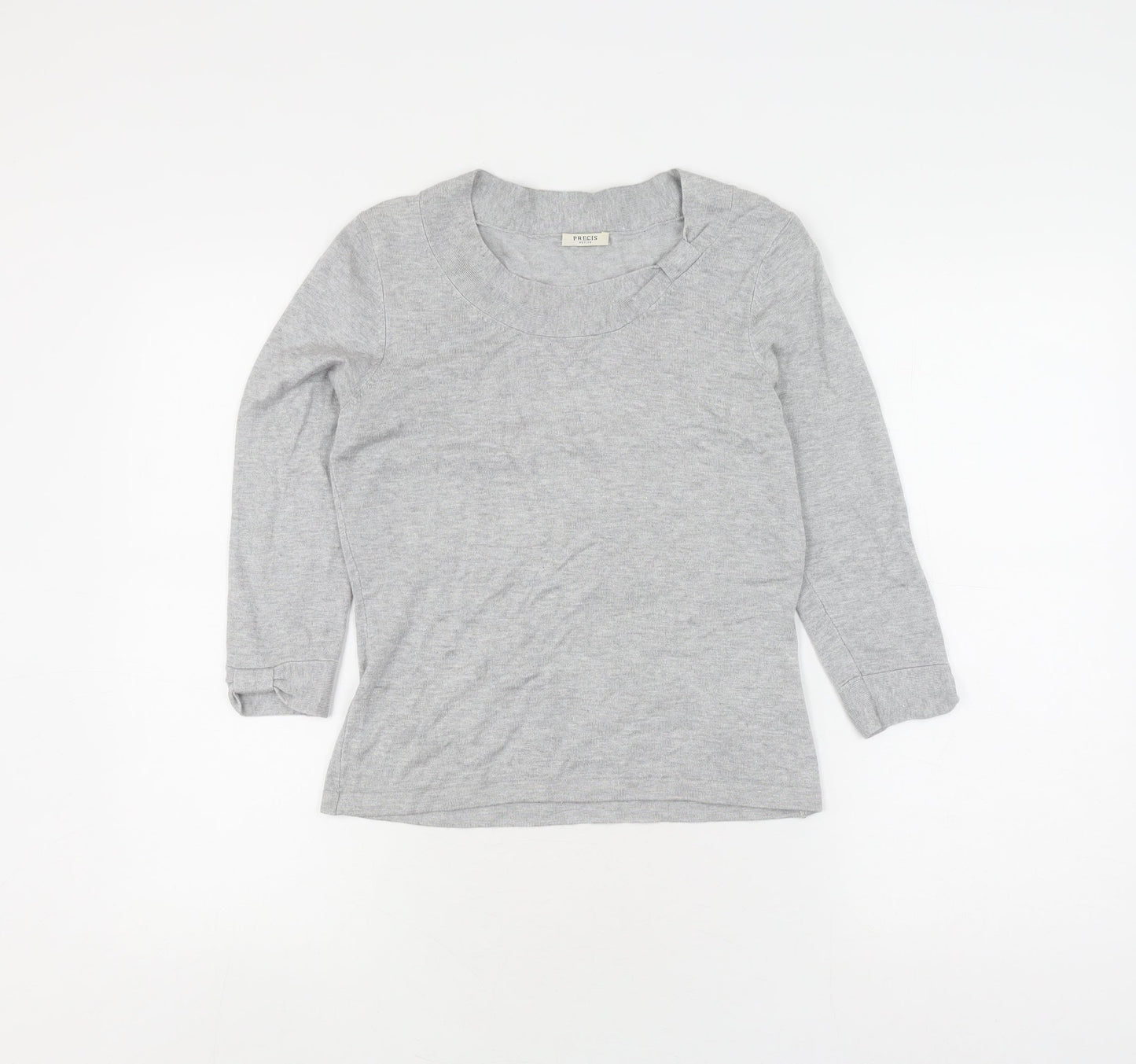 Womens UK Size XS Precis Grey Basic T-Shirt