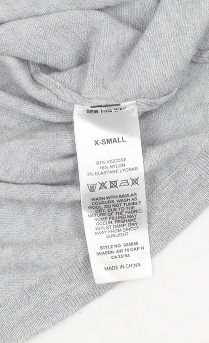 Womens UK Size XS Precis Grey Basic T-Shirt