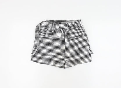 Bershka Women's Skort, Black, Size 6, Houndstooth