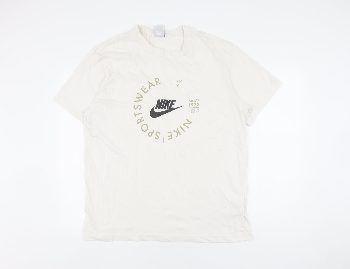 Nike Men's White Graphic Print T-Shirt Size L