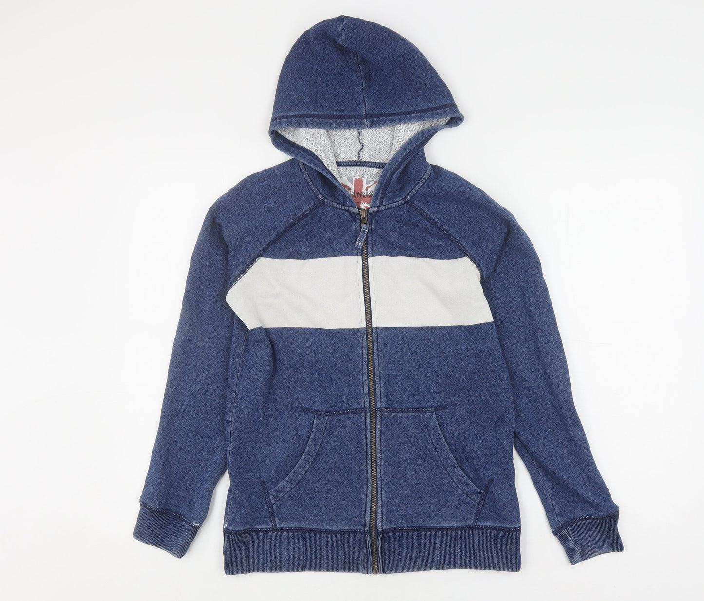 Johnnie B Girls Blue Full Zip Hoodie, 11-12 Years, Colourblock