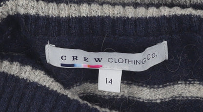 Crew Clothing Co. Women's Blue Roll Neck Pullover Jumper Size 14