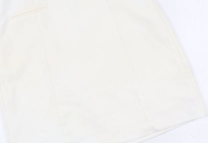Bershka Women's Ivory Pencil Dress S, Strappy Halter