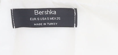 Bershka Women's Ivory Pencil Dress S, Strappy Halter
